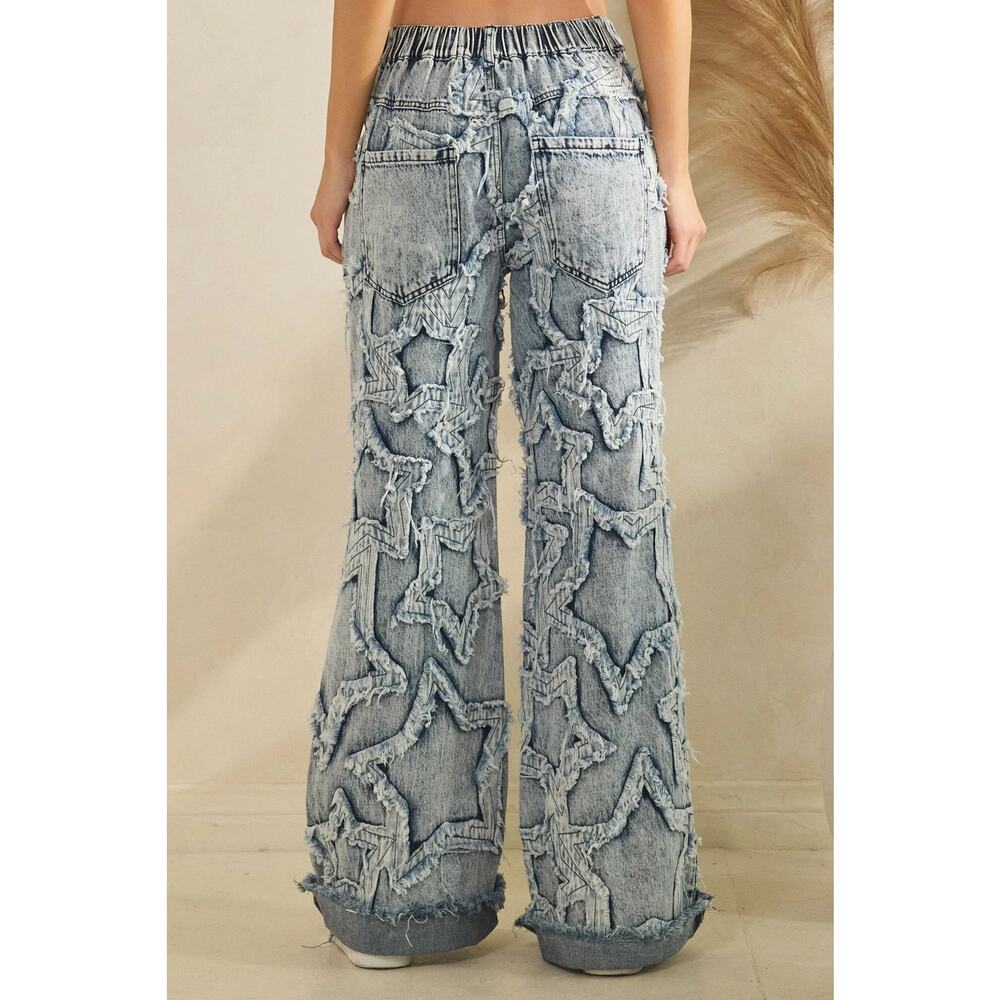 Oli & Hali "Star Party" Applique Celestial Straight Leg Star Elastic Jeans NEW - Picture 3 of 5